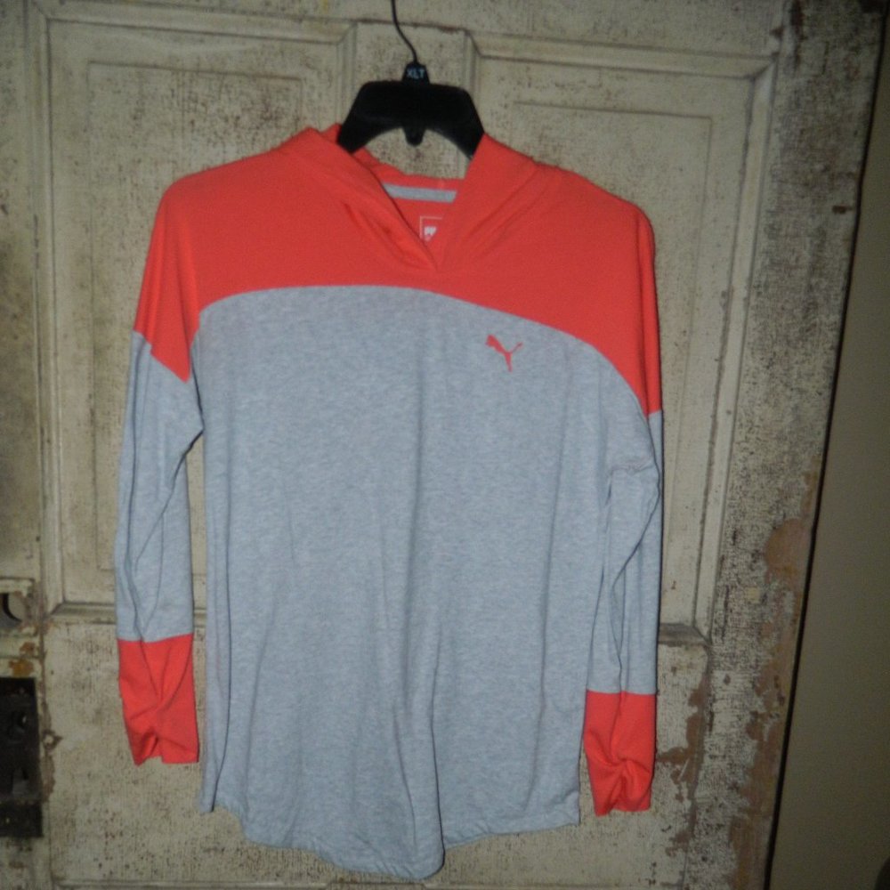 Puma Hoodie Ruched Long Sleeves Womens Size L (C35)